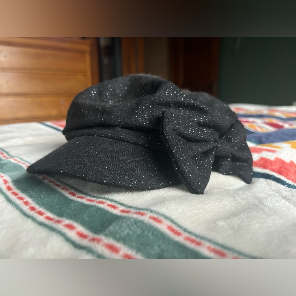 Elegant Black Women's Hat with Bow Accent